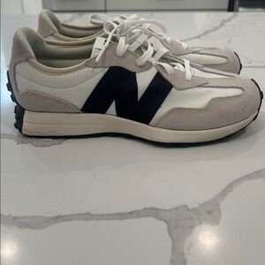 New Balance Cream and Black Athletic Shoes